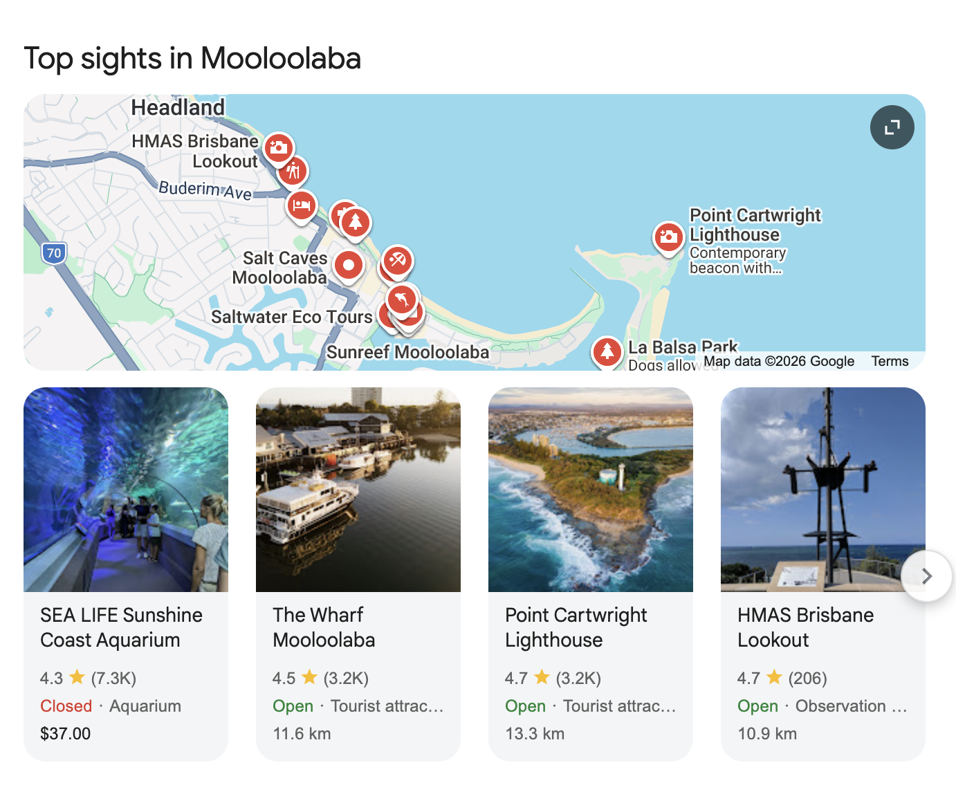 top sights in mooloolaba
